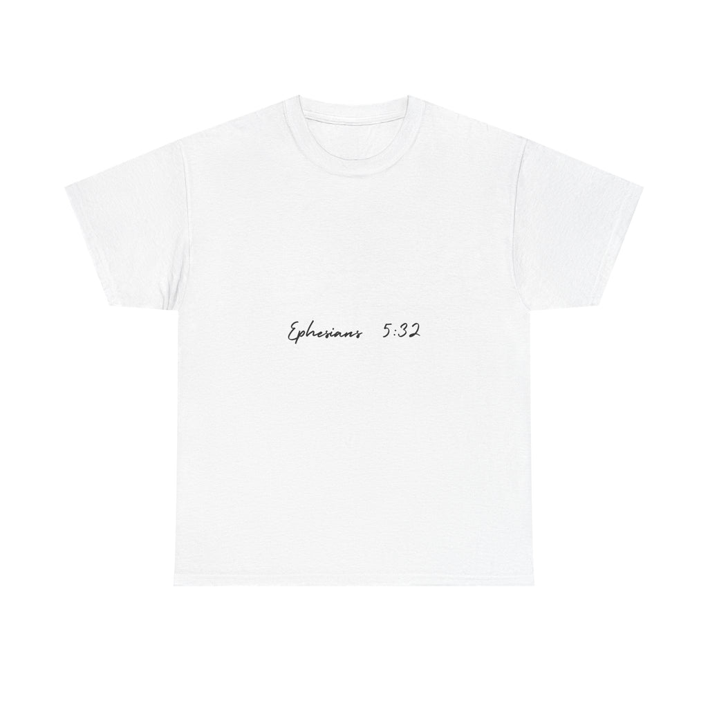 Christian T-Shirt — 'Heart of Christ' Graphic Tee with Ephesians 5:32 Scripture