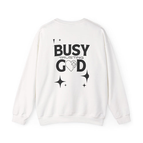 Busy Trusting God Christian T-Shirt | Deuteronomy 31:6 Bible Verse Tee | Faith-Based Encouragement Shirt | Christian Apparel for Men & Women