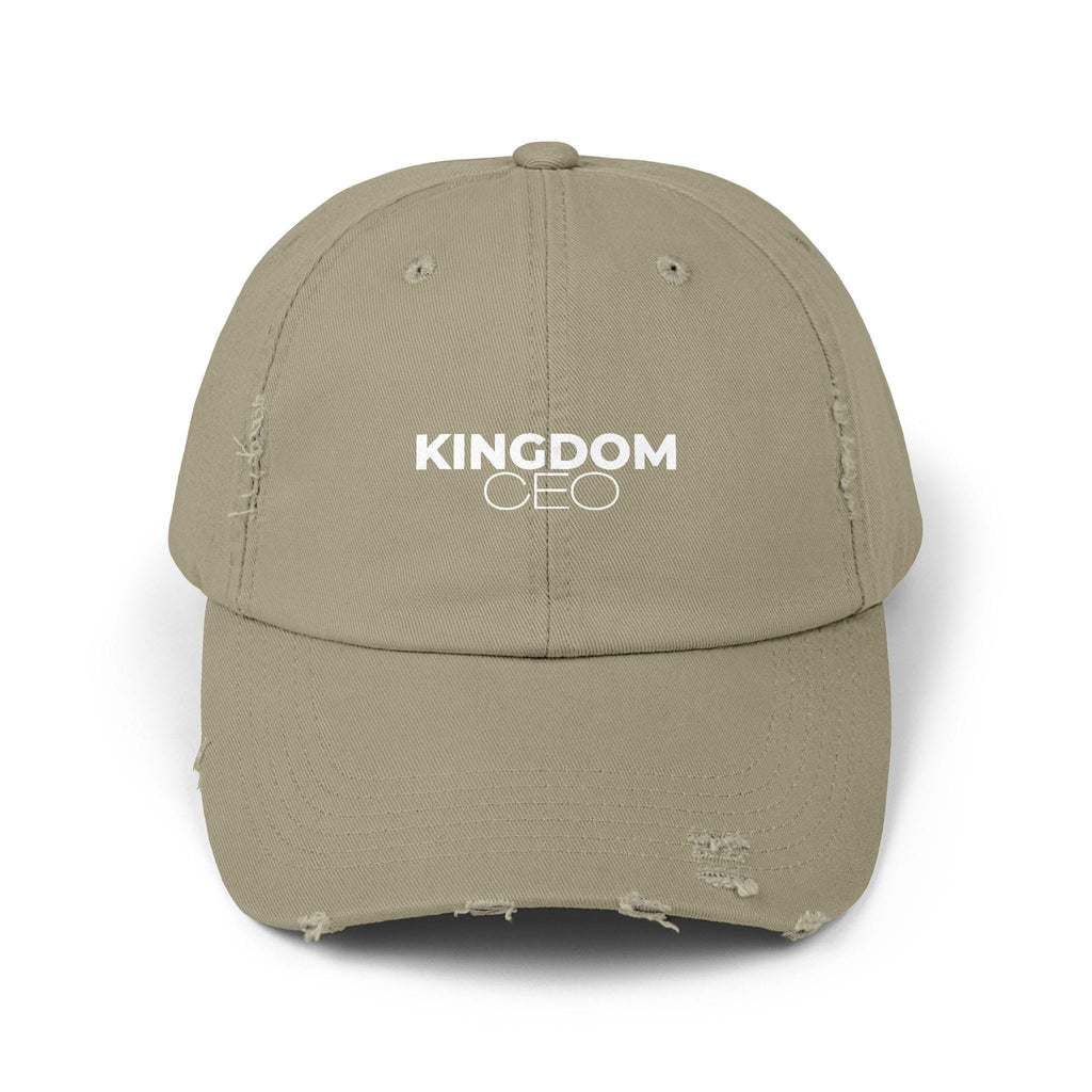 Distressed Christian Baseball Cap: Kingdom CEO Dad Hat