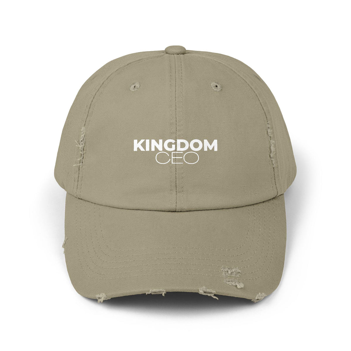 Distressed Christian Baseball Cap: Kingdom CEO Dad Hat