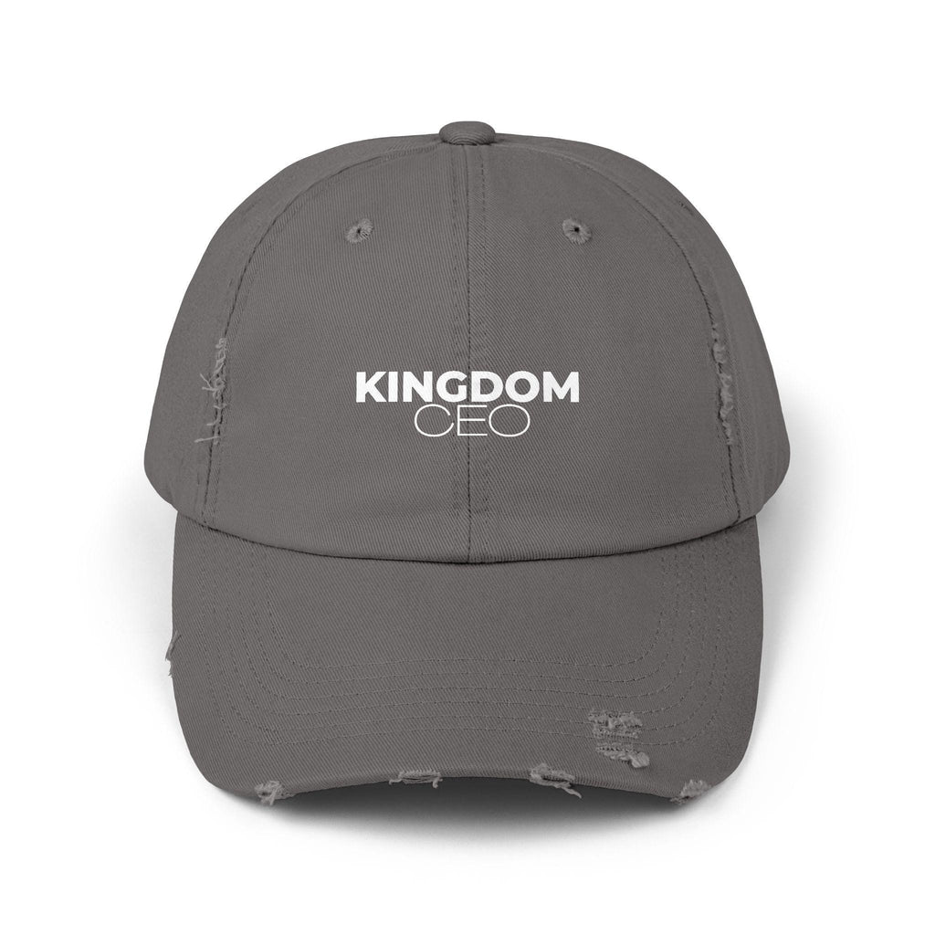 Distressed Christian Baseball Cap: Kingdom CEO Dad Hat