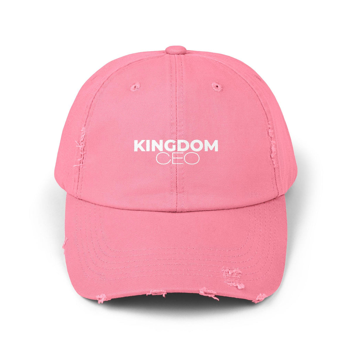 Distressed Christian Baseball Cap: Kingdom CEO Dad Hat