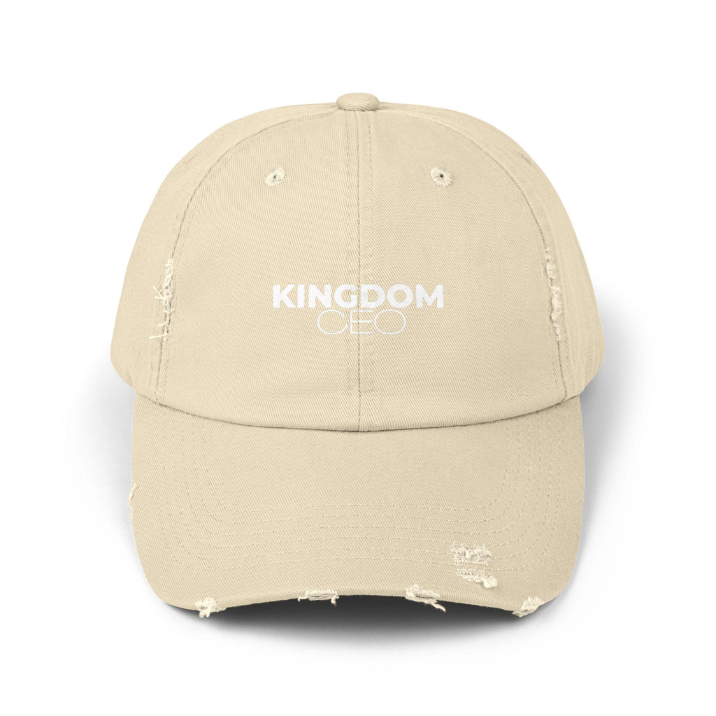 Distressed Christian Baseball Cap: Kingdom CEO Dad Hat