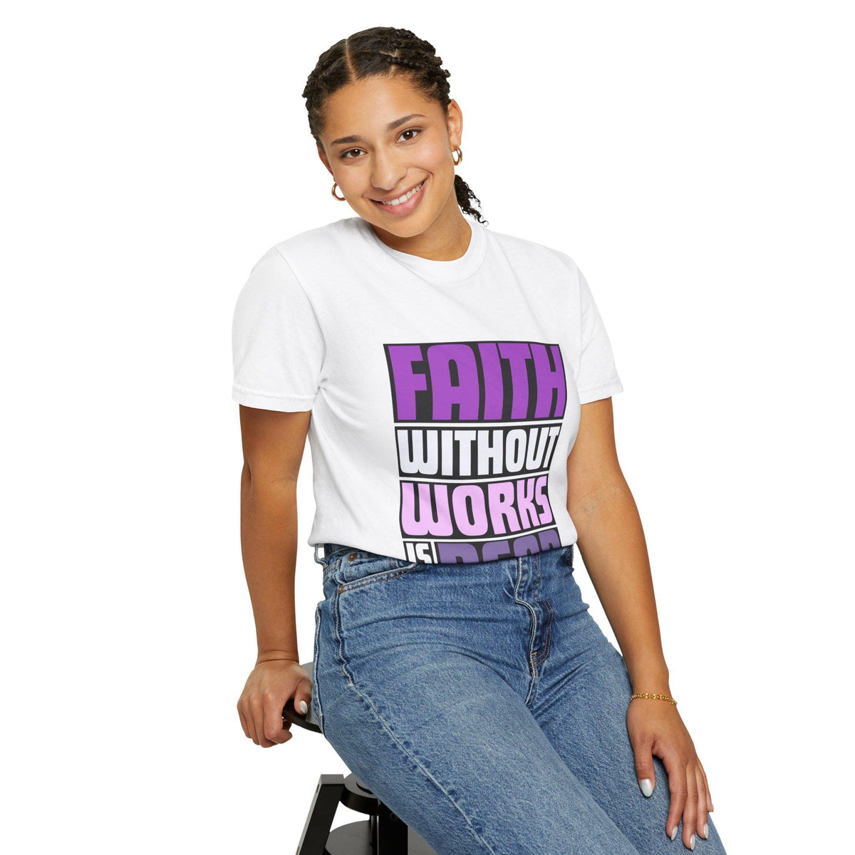 Faith Without Works T-Shirt: Christian Unisex Garment-Dyed Tee